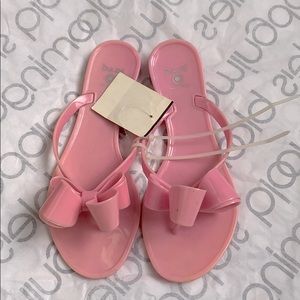 Pink bow sandals - size 6 - new